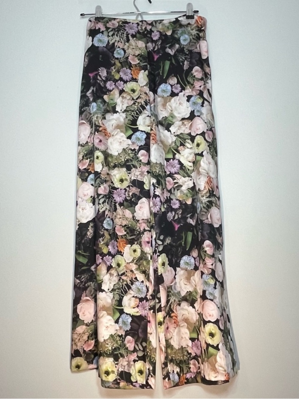 ADAM LIPPES Women's Colorful Floral Satin Wide Leg Pants Size 2